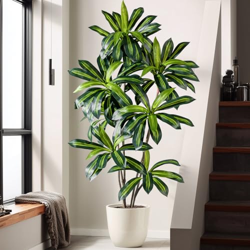 Erimda 6FT Artificial Dracaena Plant Dracaena Fragrans Artificial Tree, Realistic Faux Brazilian...