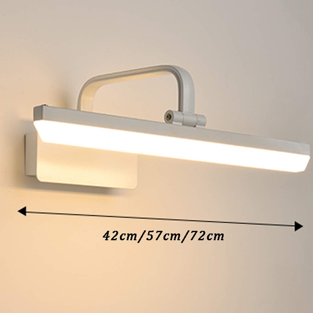 Reflektor LED do łazienki, wodoszczelny, prosty reflektor ścienny, nordycki lustro, specjalna lampa, wodoszczelna lampa ścienna, lampa do makijażu, reflektor do lustra (kolor: biały biały)