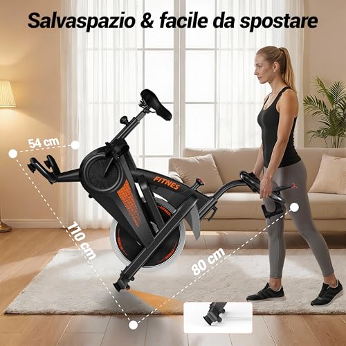 Image of CURSOR FITNESS Professional Home Exercise Bike, Professional Exercise Bike with Heart Rate Measurement and LED Display, Spin Bike with App, Comfortable Seat, Load Capacity up to 300 lbs