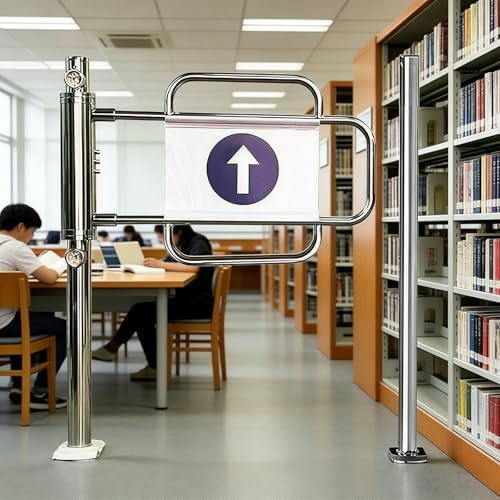 Automatic Swing Gate One-Way Door, Stainless Steel Safety Gate for Aisles, Parks & Stores, 33.5in Load-Activated Automatic Swinging Device