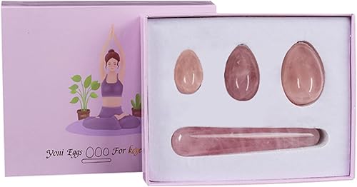 Miniatura 4 de Juego de huevos Yoni de cuarzo rosa natural, huevo de jade, músculo vaginal, reafirmante Kegel, ejercicio, varita Yoni, higiene femenina, huevo