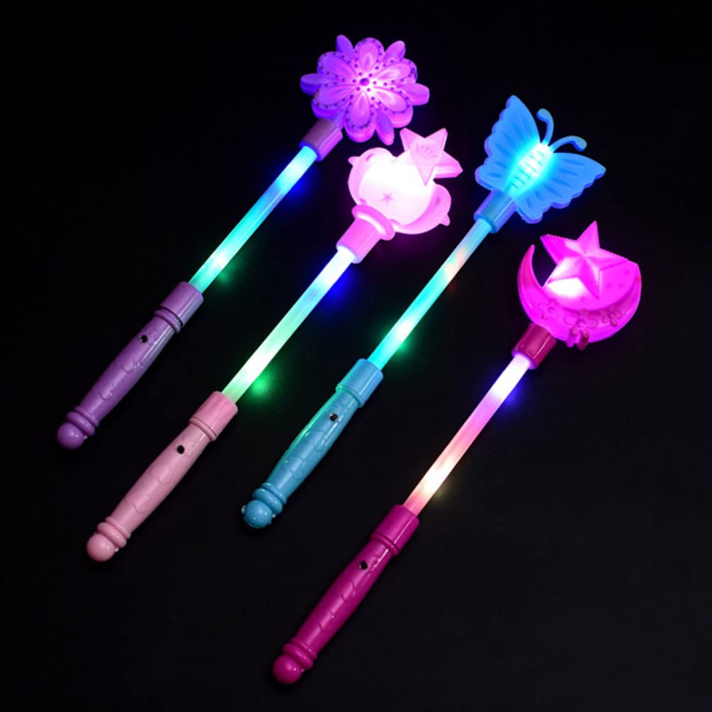 Amazon.co.jp: 4本 魔女 スティック 魔法のステッキ 光るステッキ