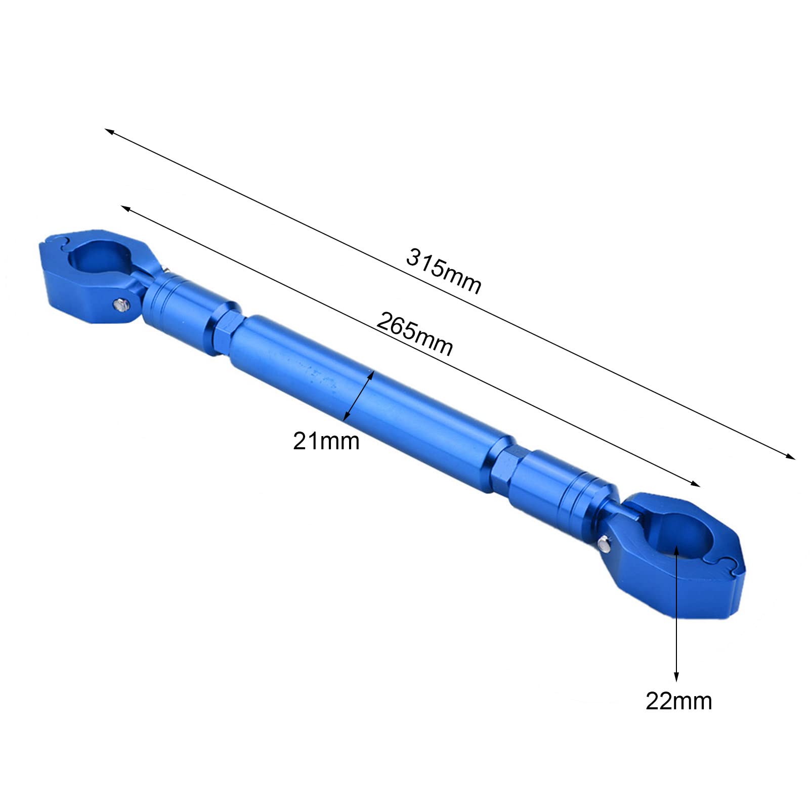 Aramox Barre d'équilibre de moto, barre transversale universelle en alliage d'aluminium de 22 mm, guidon de moto, renfort d'accessoires de levier (bleu)
