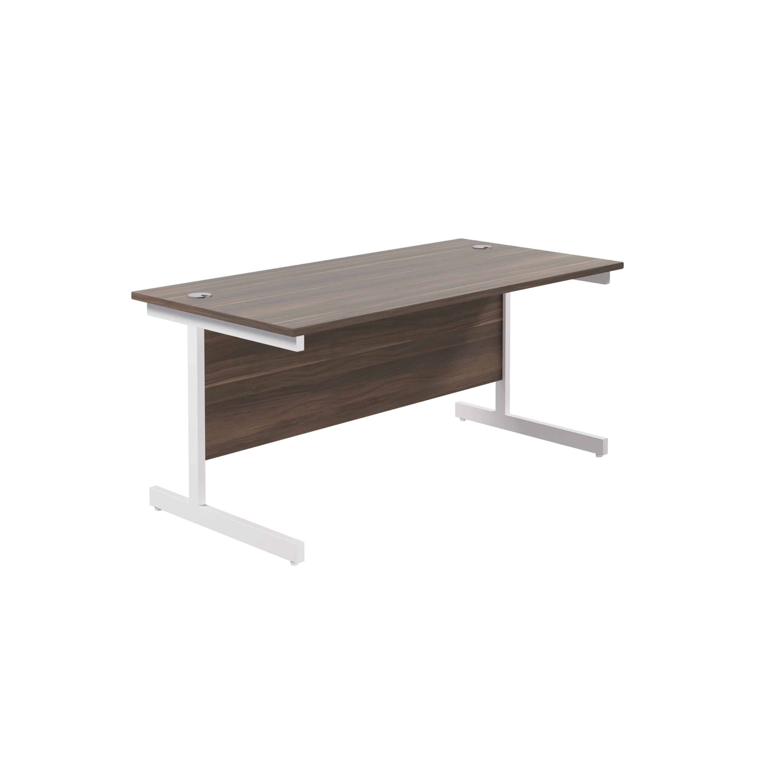 Office Hippo Heavy Duty Rectangular Cantilever Desk - Home Office Table + Integrated Cable Ports, PC Desk - 5 Yr Warranty - Silver Frame/Oak Top, 120cm x 80cm — view 61