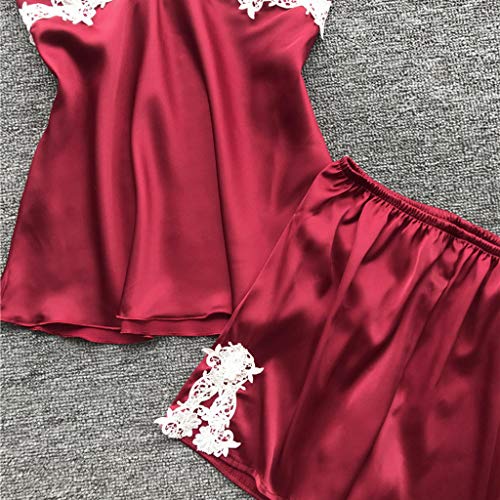 Pyjama 5-Teiliges Schlafanzüge Nachthemd Set Für Damen Satin - Satin Pyjama Damen Kurz Set Schwarz - Babydoll Sexy Spitze Kurz Satin Pyjama Set Mit Mantel Satin Nachtkleid Mit Morgenmantel