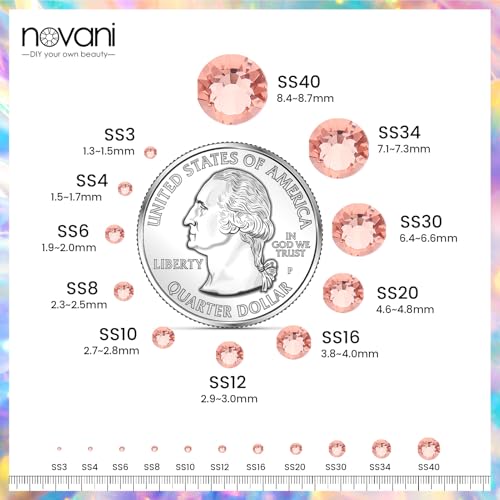 Image of Rhinestones Flatback Rhinestones for Crafts Glass Nail rhinestones Nail Gems Crystals Non Hotfix Rhinestones for Makeup Bags Shoes Decoration DIY(SS8,1440pcs,Champagne)