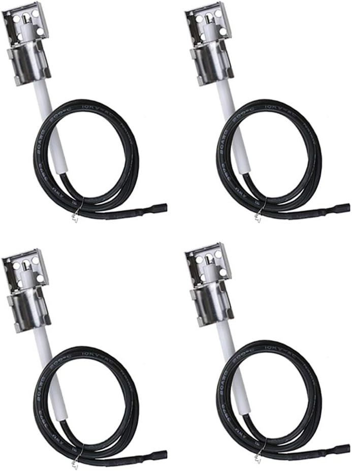 Grill Igniter and Ignition Electrode for Charbroil Advantage 463343015, 463344015, 463240015, 463344116, Performance 463347017, 463673017, 463376018P2, Commercial 463242716, 463242715, 4 Pcs