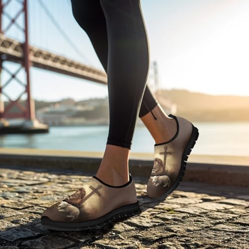 Women's Slip On Loafers Casual Cut Arch Support Walking Shoes Breathable Lightweight Sports Workout Footwear4