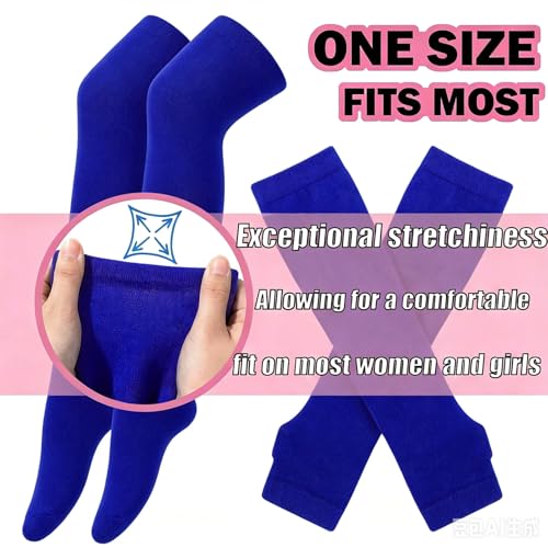 Image of Black and White Striped Arm Leg Warmers Sleeves Set Rainbow Socks Knee High Fingerless Gloves Hand Thigh Warm