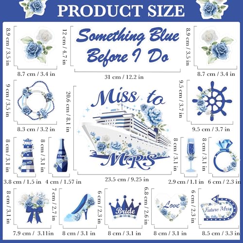 15 imanes decorativos azules para puertas boda miniatura 3