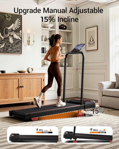 Image of Walking Vibration Pad with Vibration Plate 15% Incline Walking Pad 3.0HP Compact Portable Treadmills for Home 265LBS Vibration Plate Treadmill with Remote Control