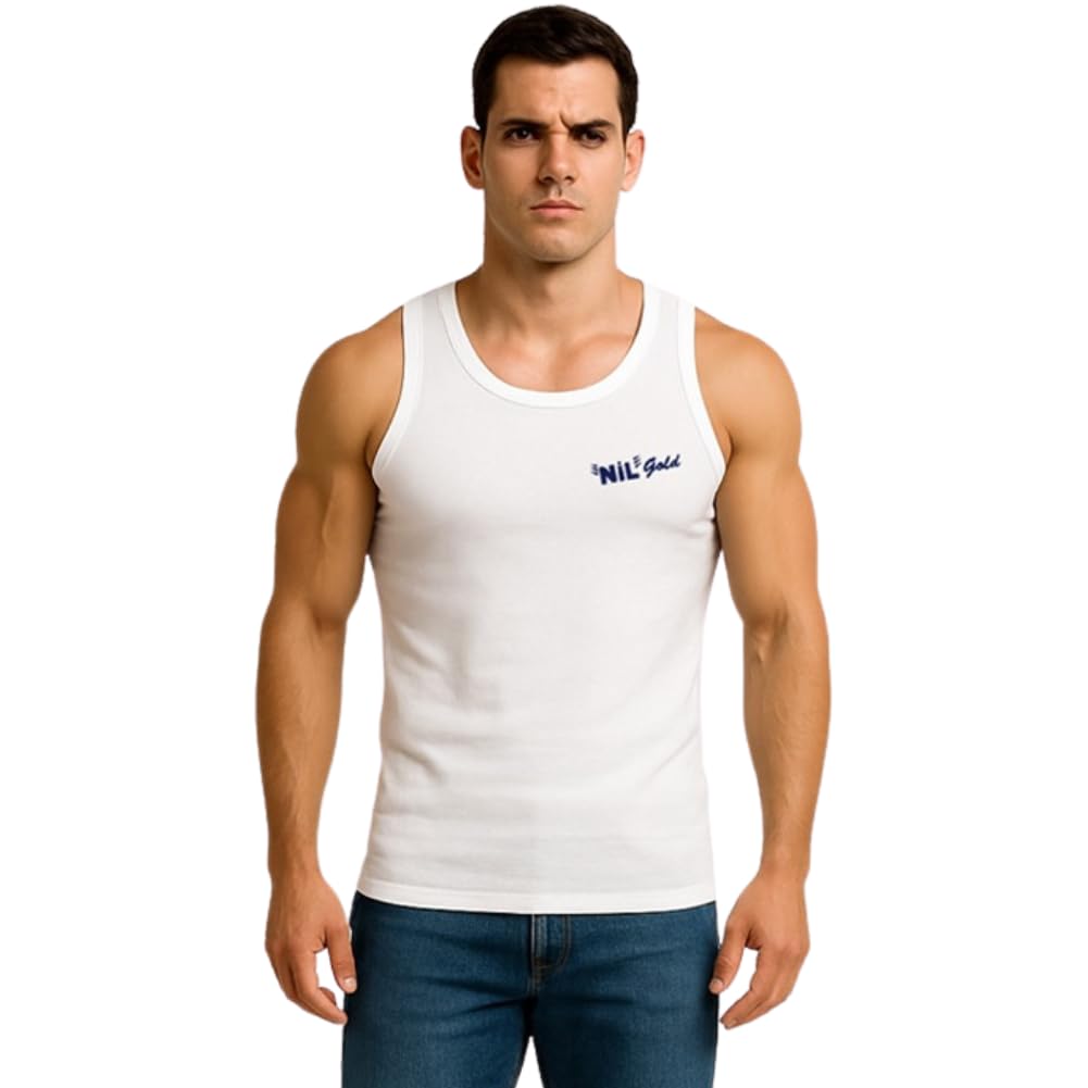 nil gold Men's Regular Fit Vest with Extended Length for Easy Tuck | Cotton Sleeveless Round Neck Regular Fit Vest | Baniyan for Men Pack of - 3-picture-21