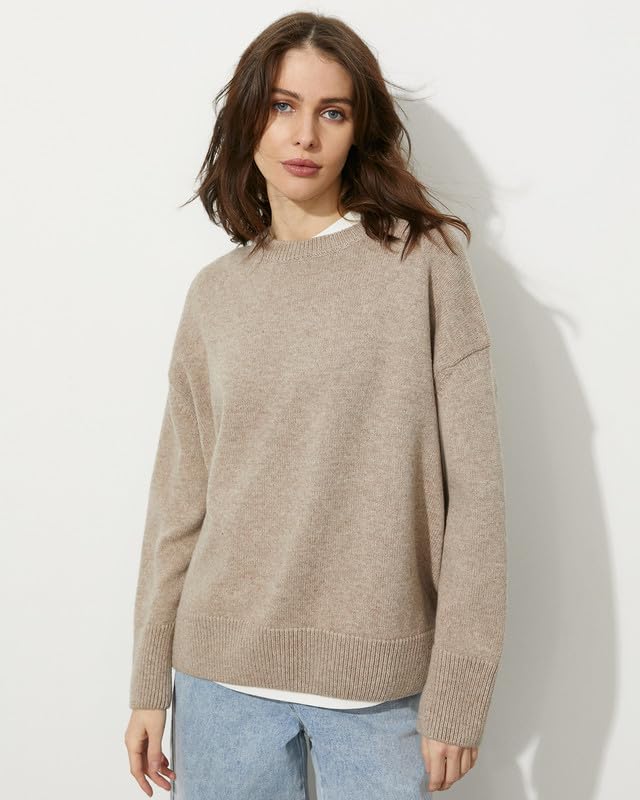 Women's Lightweight Soft Petite Crewneck Lightweight Solid Plain Sweaters Fall Winter Pullover Jumper Tops2