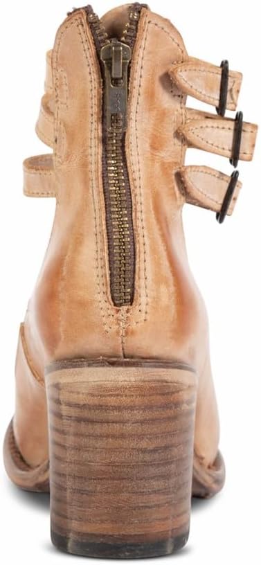 Womens Leather Ankle Strap High Heel Pumps Vintage Style Block Heel Mary Jane Shoes with Adjustable Buckles Round Toe Back Zipper Pumps for Women - Image 5