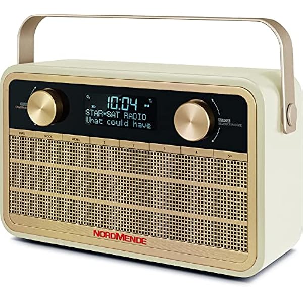 Nordmende Transita 120 - radio DAB portatile (DAB , FM, batteria 24 ore, Aux In, sveglia, 2 orari di sveglia, sleep timer, funzione snooze, presa per cuffie) beige
