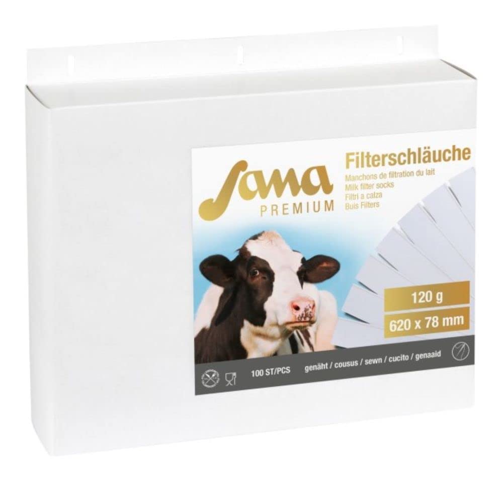 Kerbl Sana 46786 Lot de 100 filtres à lait 120 g Longueur 620 mm Largeur 78 mm