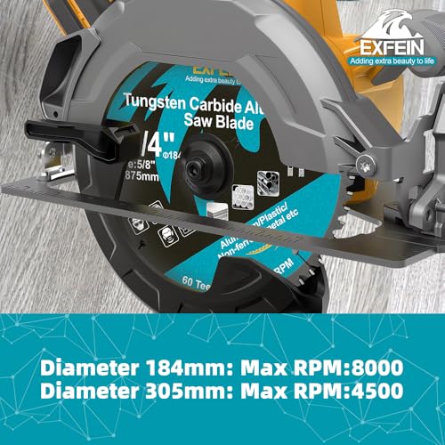 Image of 7-1 /4 Inch 60 Teeth Aluminum and Non-Ferrous Metal Cutting Circular Saw Blade with 5 /8 Inch Arbor, TCG Carbide Saw Blade for Metal & Plastic Cutting