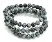 Paialco 6mm Snowflake Obsidian Gemstone Stretch Beaded Bracelet, Pack of 3