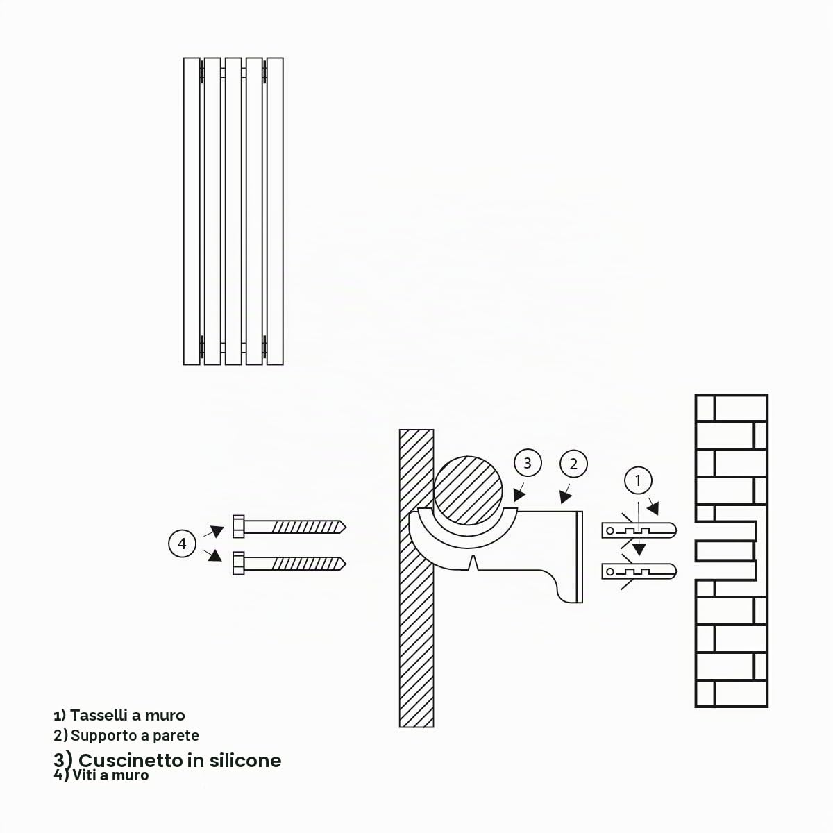 ECD Germany Radiatore Termosifone Termoarredo Scaldasalviette Stella Verticale Piatto - 480 x 1600 mm - Antracite - Radiatore Scaldasalviette Asciugamani da bagno Verticale Piatto 480x1600 mm