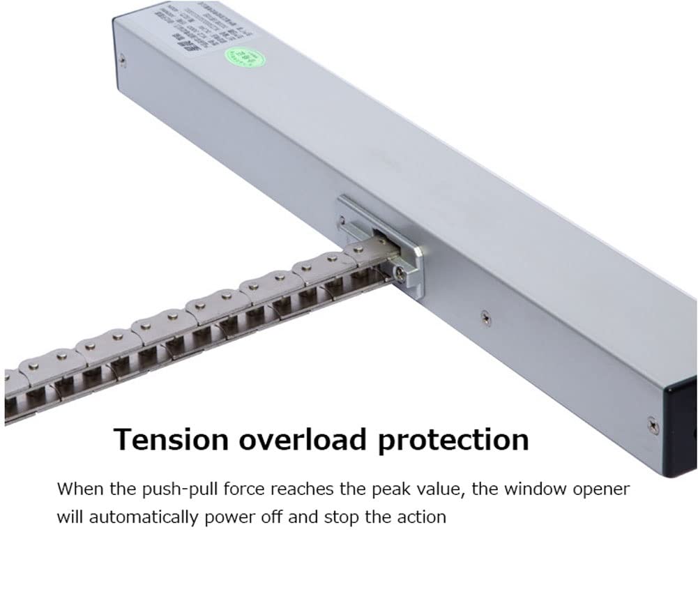 Actuador eléctrico de cadena para abrir ventanas con interruptor de pared y mando a distancia para sistema de ventilación automática
