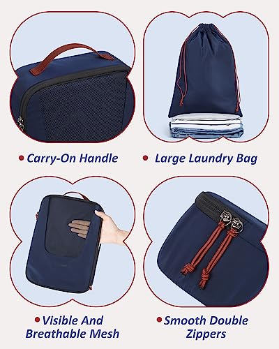 Image of BAGSMART Compression Packing Cubes for Travel, 6 /5 /4set Lightweight Packing Organizers, Summer Travel Essentials Suitcase Organizer Bags Set