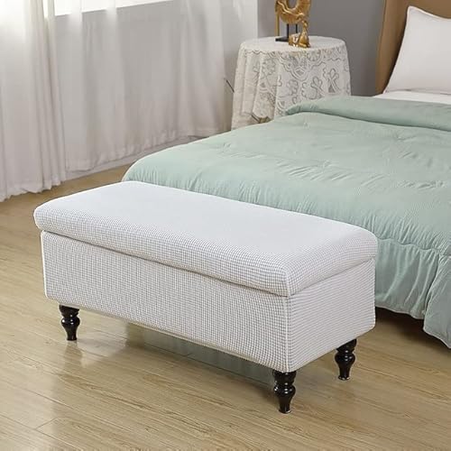 ZZDZW Ottomane Schonbezug, Rechteckig Dicke Hockerbezug Elastischem Boden Folding Hocker Protector, Für Wohnzimmer Sitzhocker Mit Stauraum Sitzbank Faltbar Truhen Aufbewahrungsbox Cover