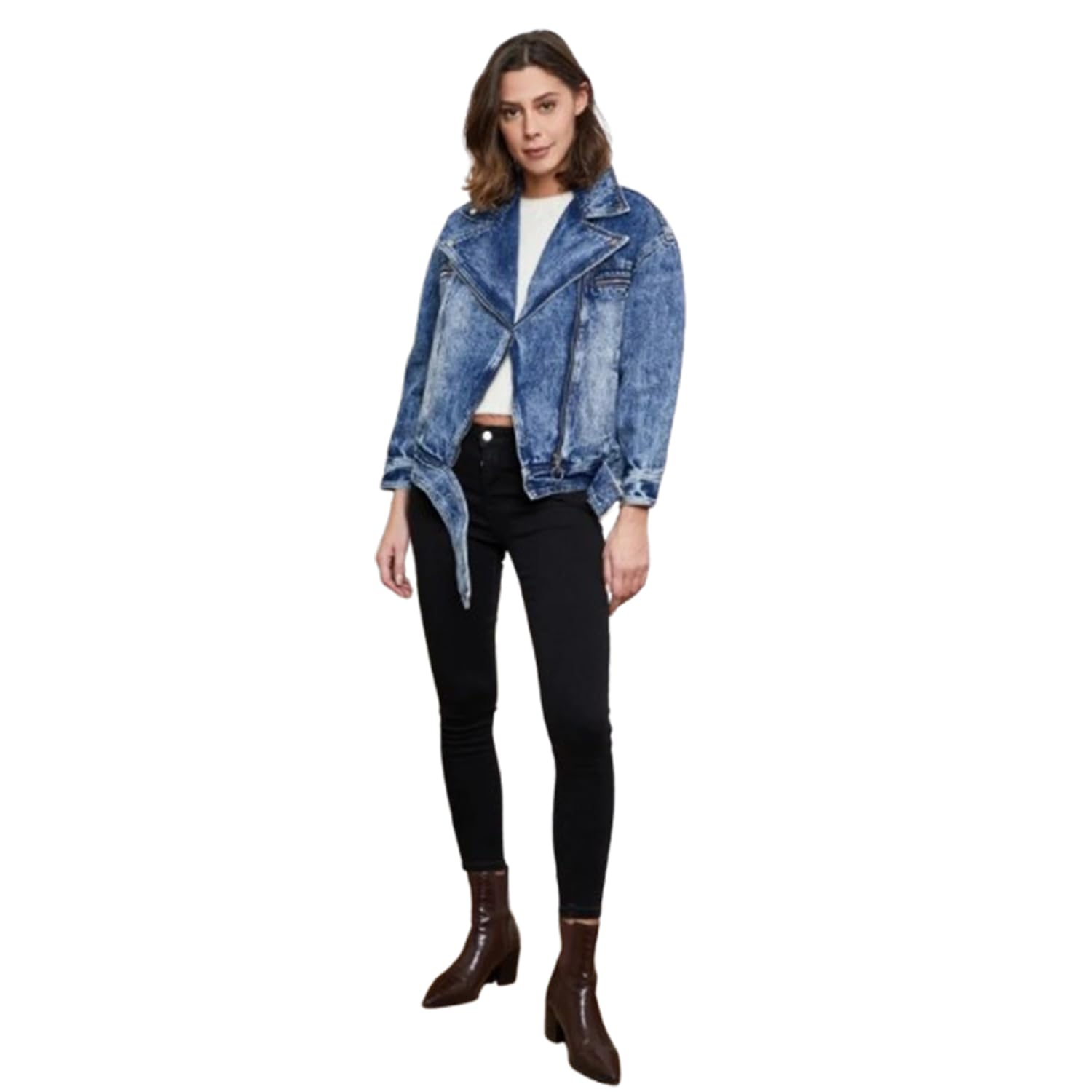 Giacca in Denim Donna Giacche di Alla moda per Ragazze a Maniche Lunghe