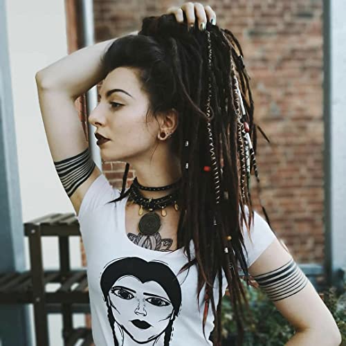 22" SE Dark brown Dreadlocks Extensions Crochet Dread Braidings Of Synthetic Hair Hip Hop Style (22 Inch(5 Strands), Darkest Brown)…