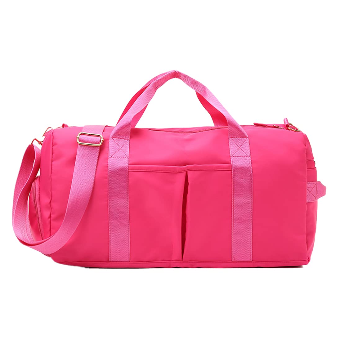 Sports Gym Bag Dance Bag Carry On Weekender Bag for Girls Teen Women, Waterproof Travel Duffle bag with Wet Pocket and Shoe Compartment (Bag Only, Cerise)