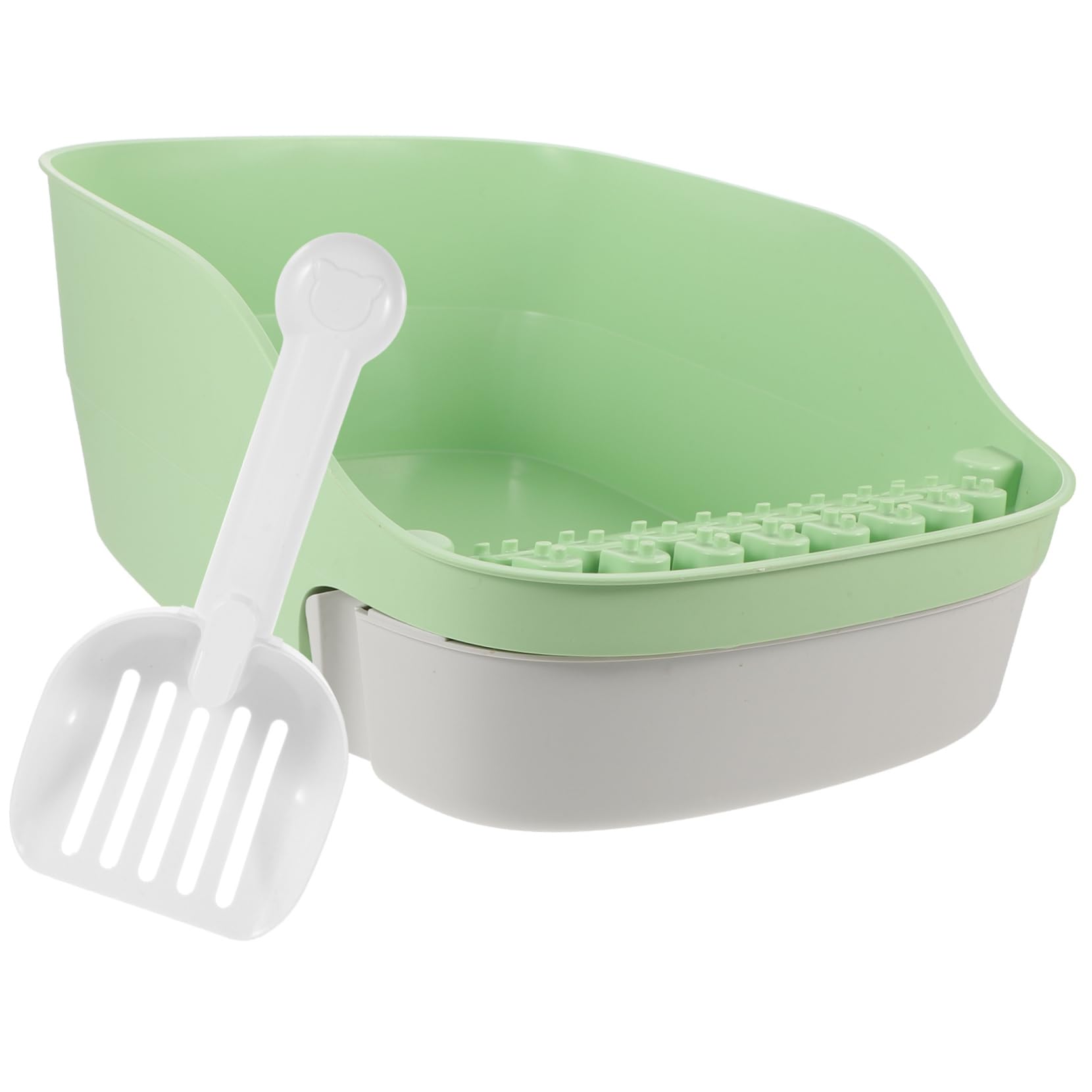 GANAZONO 1set Lettiera Per Gatti Con Design Aperto e Spazio Ampio Cat Toilet Box Per Gattini Resistente e Facile Da Pulire Avocado Per Abitazioni