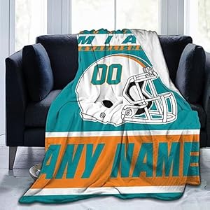 JAVON Custom Football City Throw Blanket Personalized Any Name and Number for Men Women Youth Gifts