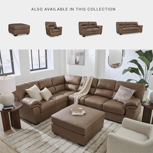 Image of Signature Design by Ashley Caramel Faux Leather Sectional, Walker Point