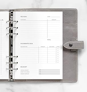 Filofax A5 Organiser Expense Tracker Refill, White