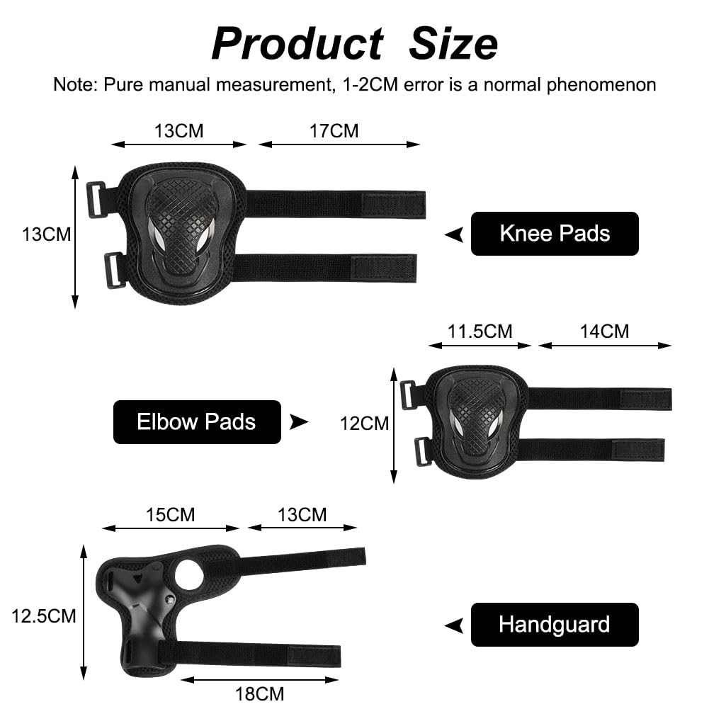 Flintronic Protezione Kit per Bambini 3-12Anni, Protezioni Set per Bambini, Sicurezza Set per Ciclismo, Regolabile Ginocchiere Set di Gomitiere per Sci Skateboard Pattinaggio Monopattino Sport Estermi