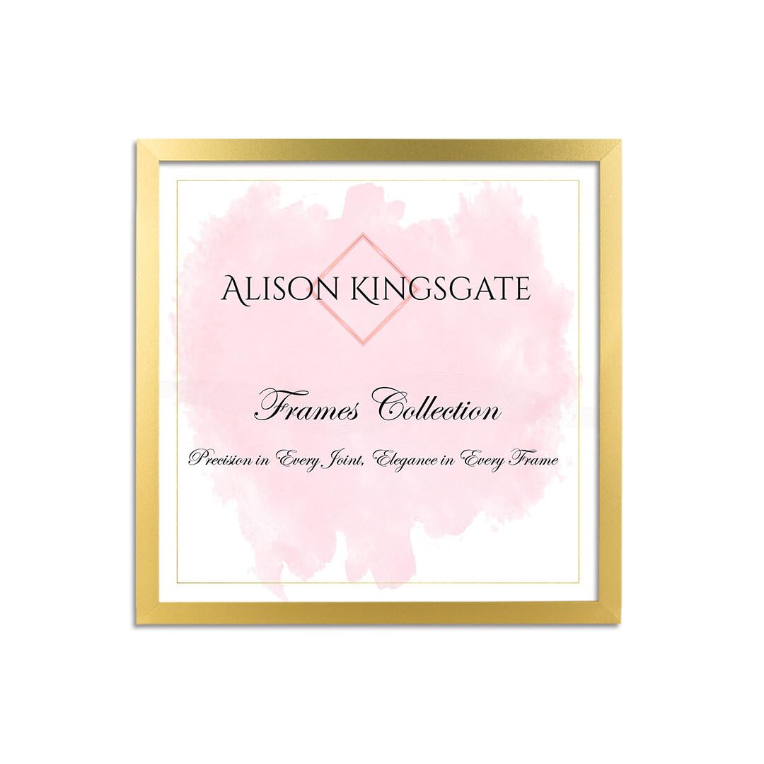 Alison Kingsgate Sleek 50X50CM Picture Frame - Engineered Wood with Shatterproof Perspex Front -Perfect for Photos, Posters, Certificates -Suitable for Wall Mount or Tabletop Display - Gold โ image 1