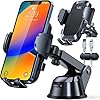 YRU [Upgrade 80LBS Strong Suction] Car Cell Phone Holder Mount,[Bumpy Road Stable] Dashboard Air Vent Windshield Phone Stand for iPhone 14 13 12 Pro Max Samsung & Pickup Truck