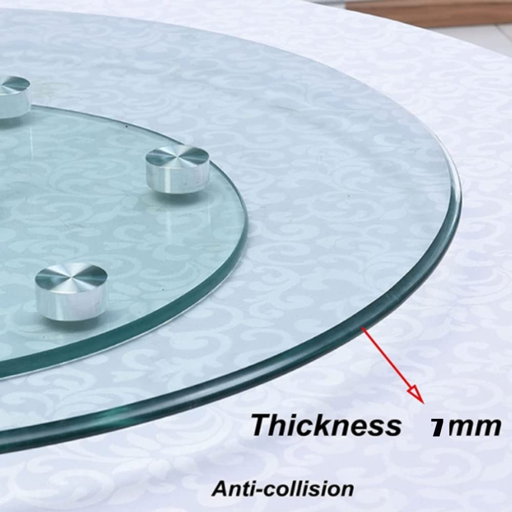 NILZA Tournant Verre Rotatif Plateau De Service pour Cuisine, 100cm Lazy Susan Grande Présentoir À Gateaux, Plateau Tournant avec Roulement Silencieux (Size : 100cm/40in)