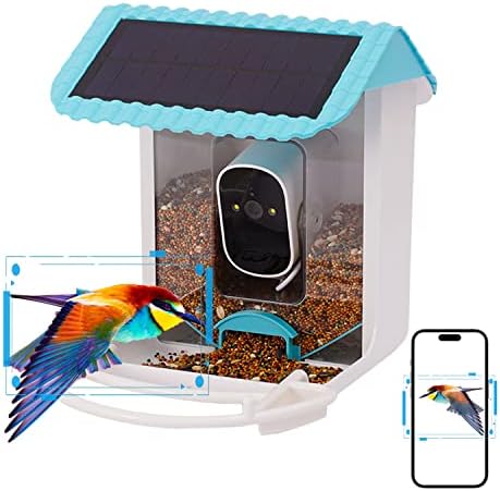 WQYWQY Bird Feeder with Camera - 1080P Auto Capture Photo&Video，AI Identify Bird Species - Night Vision Bird House Camera (Light Green)