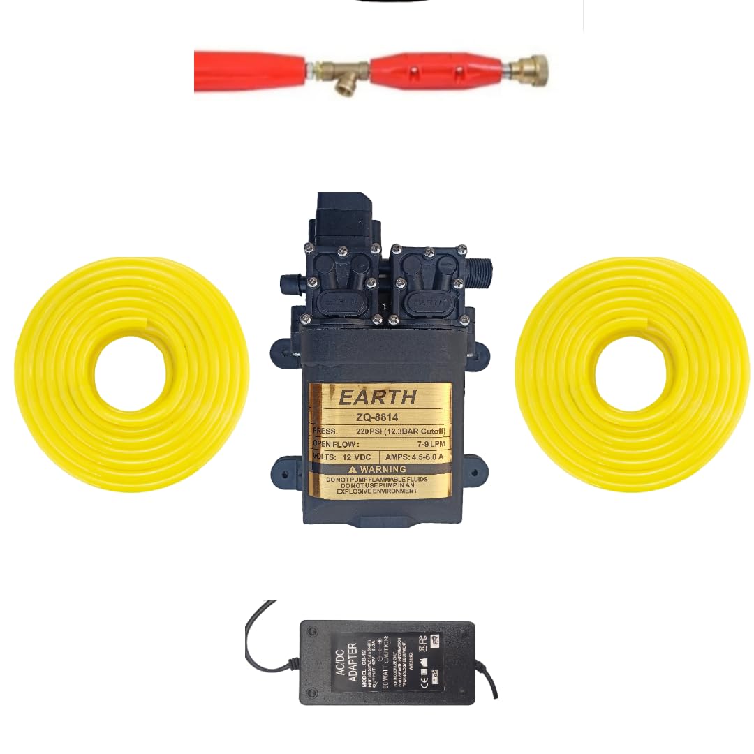 High Pressure Car Washing Machine 220 PSI Vehiclash Washing kit Set- 12V Car Bike AC Solar Home Clening Bike Service at Home Full Kit