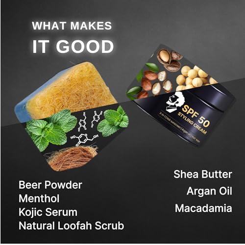 Image of Tru hair & skin Rebelx soap with natural Loofah - 100gm + SPF 50 Styling Cream - 50gm