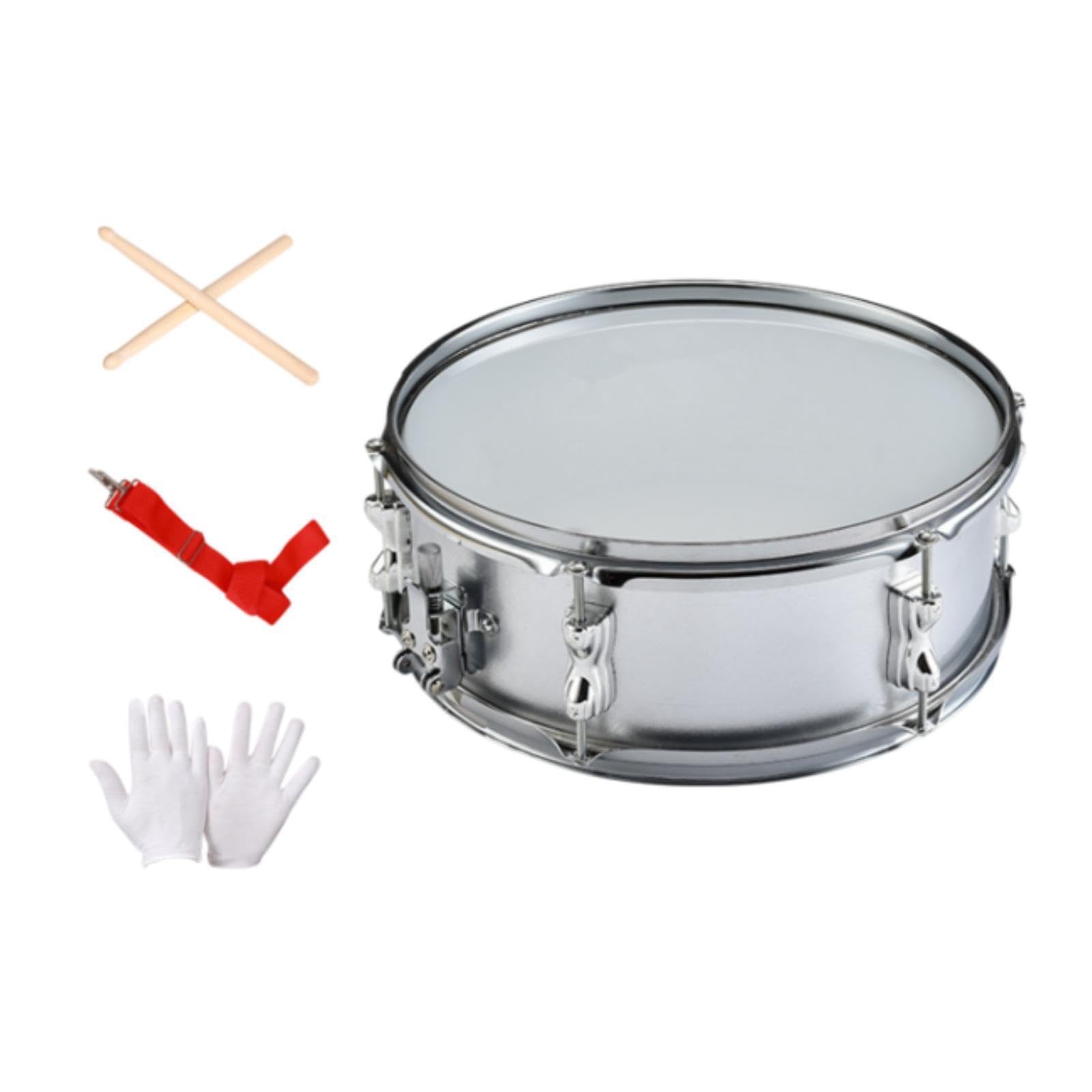 Caisse claire 14 pouces, un instrument essentiel pour les débutants et les fêtes, idéal pour le rock autres styles musicaux. Sangle réglable.