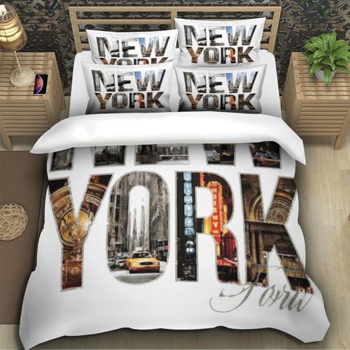 Housse de couette New York 135x200 microfibre pour lit simple - 5