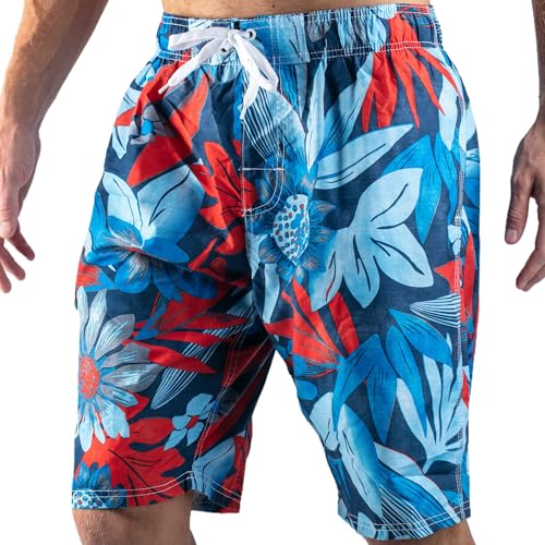 Image of Kanu Surf Men's Big Viper Extended Size Stripe Swim Trunk