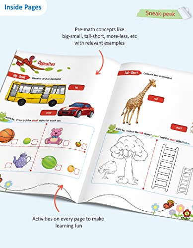 Image of Woodsnipe Tiny Blossoms - Maths A | Number Book for Nursery | Ages 2-4 years | Learn Number 1 To 20 Tracing, Shapes, Colours, Puzzles | Stickers | Activity Worksheets | In line with NEP 2020