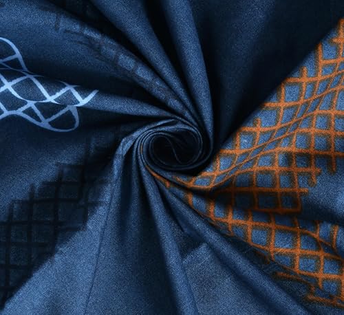 Image of VOMZER Premium 320 TC Fitted Bed Sheet with Full Elastic - Deep Pocket Design - Wrinkle Resistant Fitted Bedsheet 36x72 Single Blue Jali