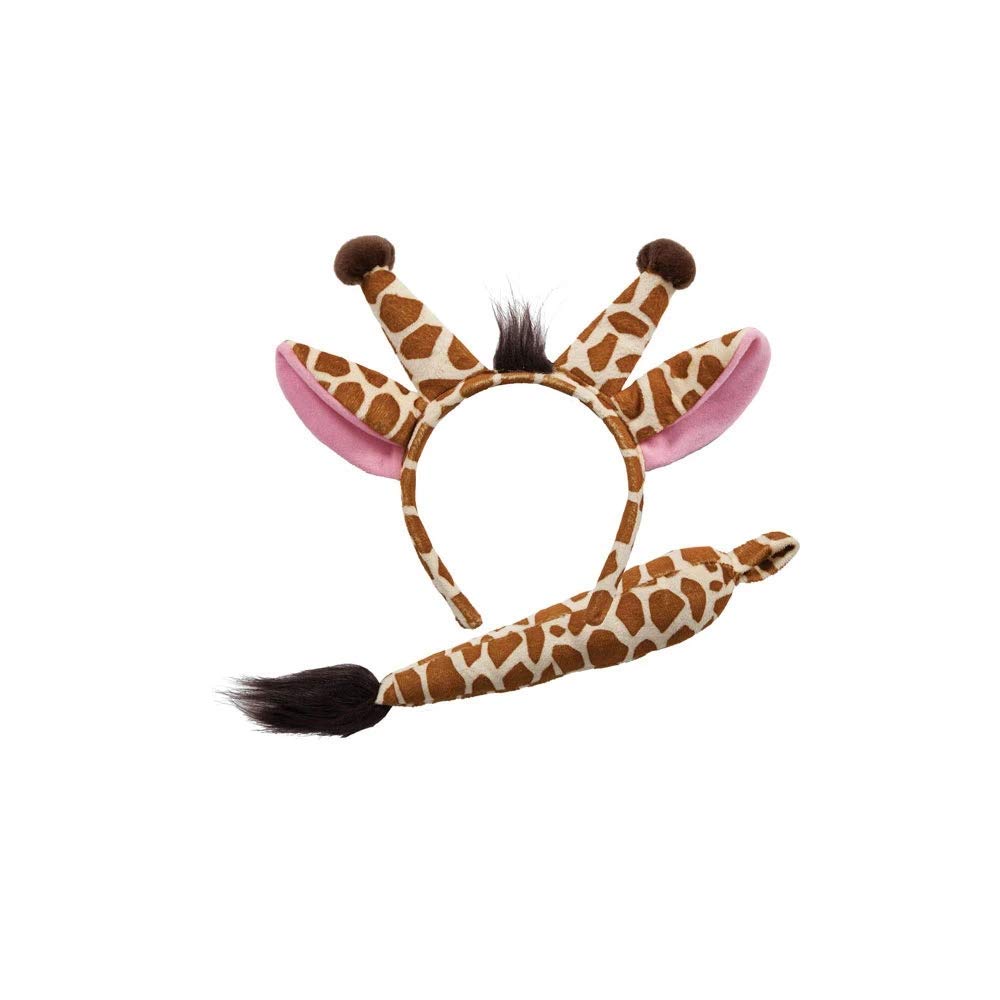 (One Size, Giraffe) - Wicked Costumes Animal Ears & Tail Set Outfit Accessory for Fancy Dress Giraffe