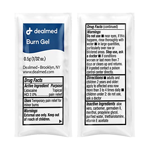 Dealmed First Aid Burn Gel – Made In The Usa - 144 Per Box, First Aid Gel For Temporary Relief Of Minor Burns, Cuts, And Scrapes .9G (1 Box) #TOP1