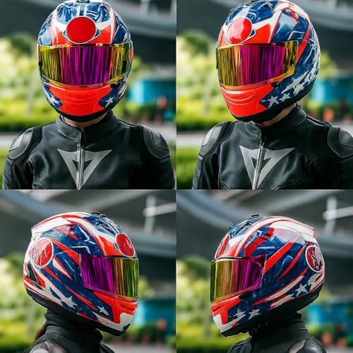 Image of Regent-X Replacement Helmet Visor Compatible with RX7X VAS-V MAX Quantum-X Corsair-X UV Protection Anti-Scratch Wearproof Shield Universal Face Shield Accessories (Rose Red)