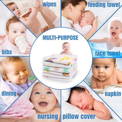 Image of Mini Wonders Muslin Face Towels Set of 5 | Soft Cotton Baby Towels for Daily Use | Washcloths for Newborns & Infants | Skin-Friendly & Reusable
