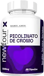 Picolinato de Cromo 500mg – 60 Cápsulas | Suplemento Mineral Quelado | Metabolismo de Carboidratos e Açúcares | Sem Glúten, Açúcar ou Lactose